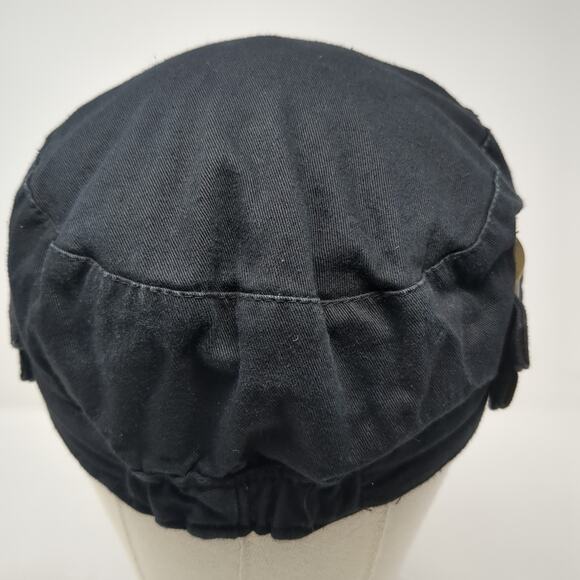 Scala Pronto Fitted Cadet Army Cap Hat Solid Black One Size Buckle - Picture 6 of 9